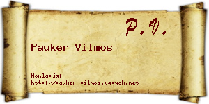 Pauker Vilmos névjegykártya